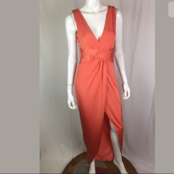 Marciano Draped Jersey Ruched Maxi Faux Wrap Dress - Picture 2 of 8